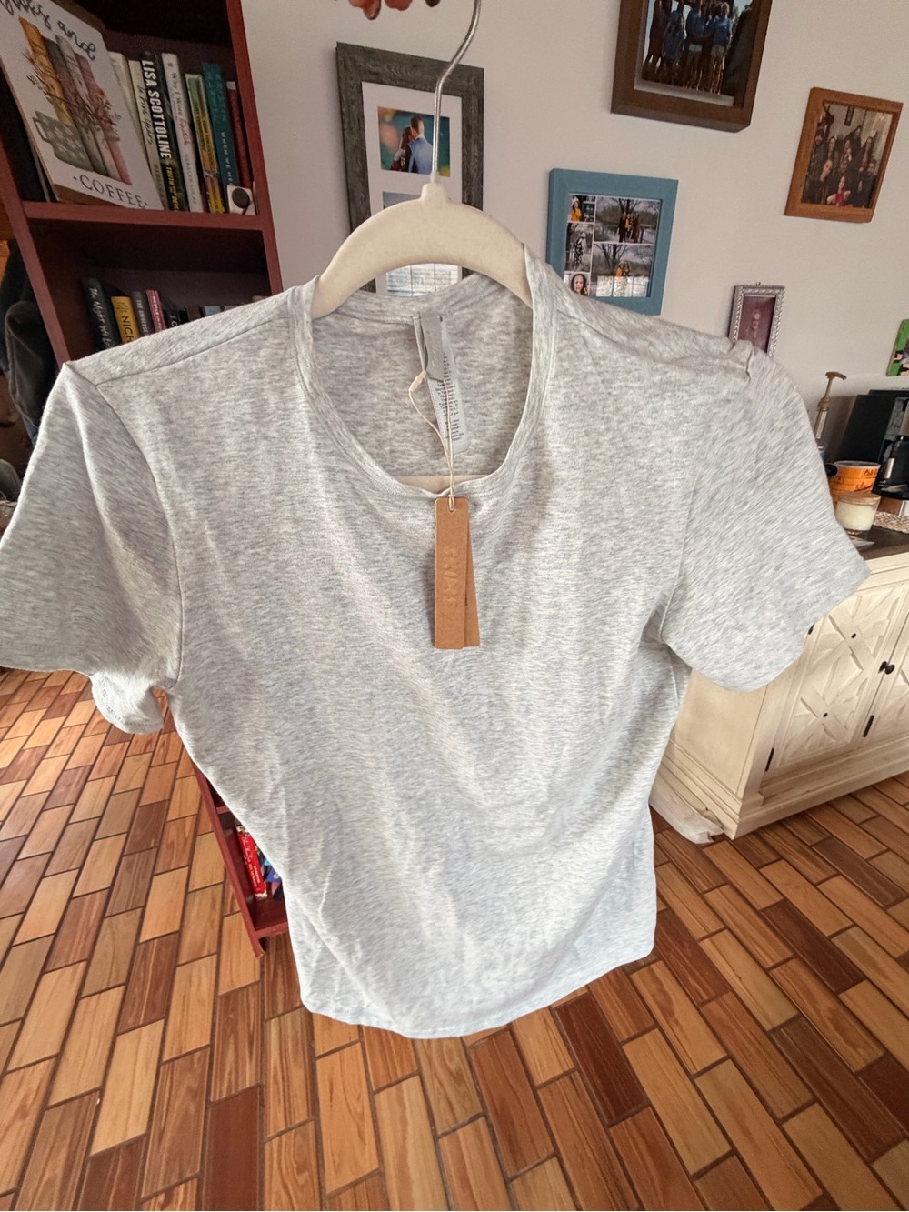 SKIMS Short Sleeve Crewneck Tee - Light Gray